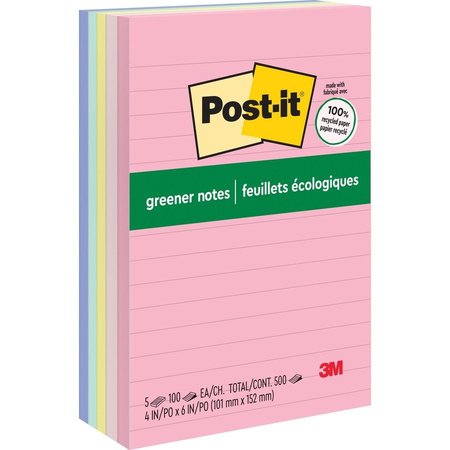 POST-IT Note, Post-It, 4X6, 5Pk, Lined Pk MMM660RPA